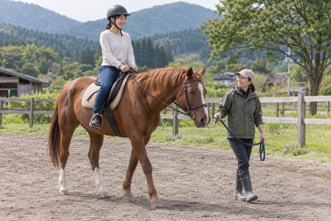 Led horse ride in Kanagi — AI-generated concept