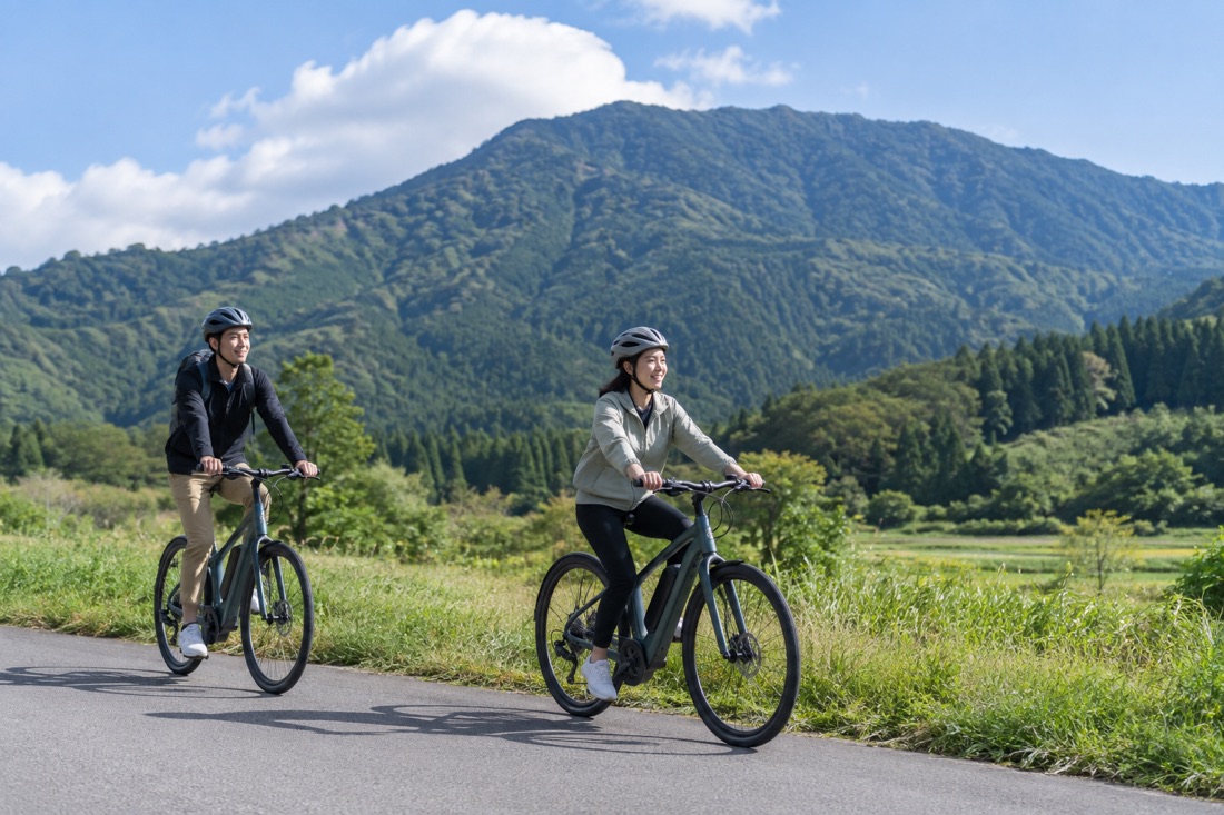 E-bike ride at Masumizu Highland — AI-generated concept