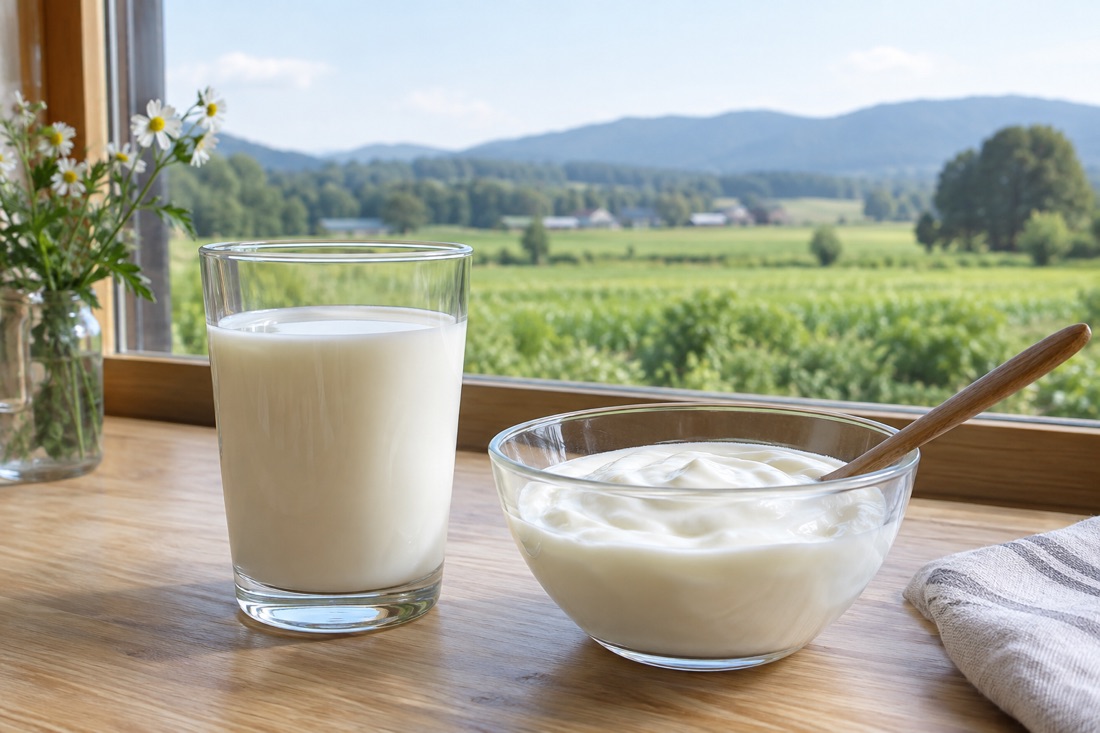 Milk and yogurt factory tour in Kotoura — AI-generated concept