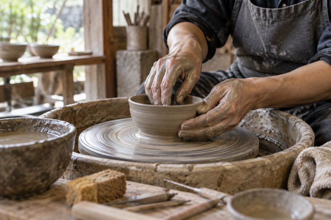 Sesshu-yaki pottery workshop — AI-generated concept