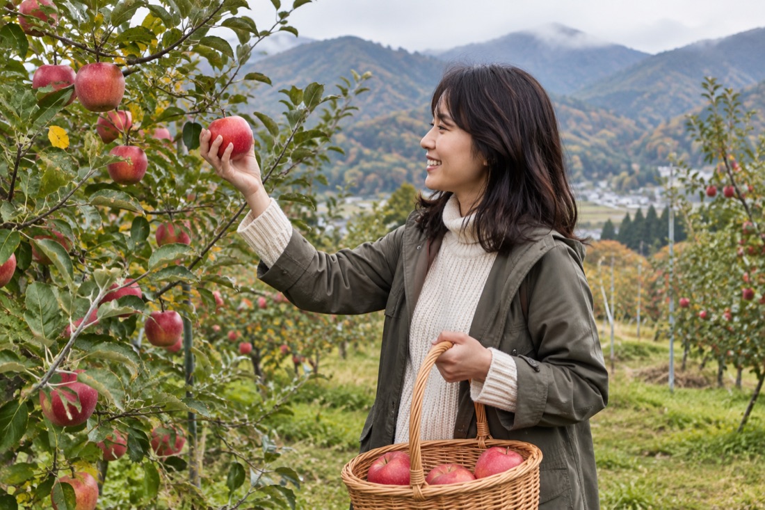 Apple picking in Hatto — AI-generated concept