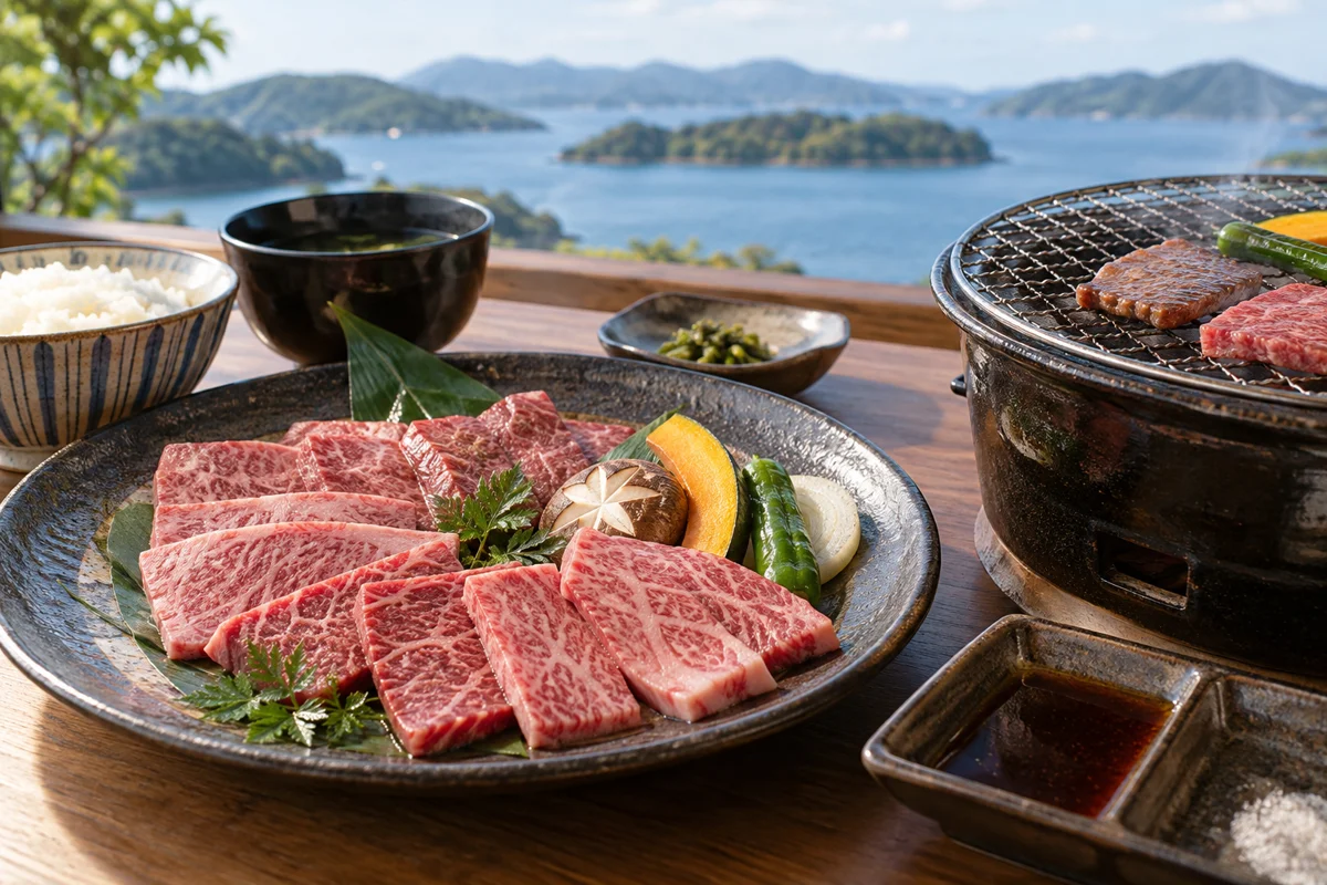 島生まれ島育ち 隠岐牛店をテーマにしたAI生成イメージ