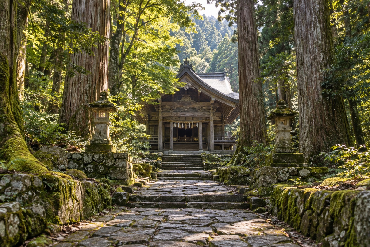 大神山神社奥宮をテーマにしたAI生成イメージ