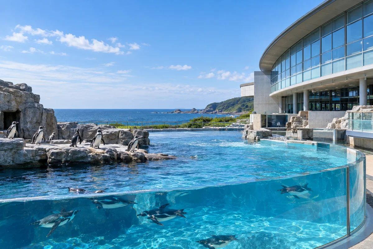 AI-generated illustration inspired by Shimane Prefectural Shimane Marine Museum Aquas