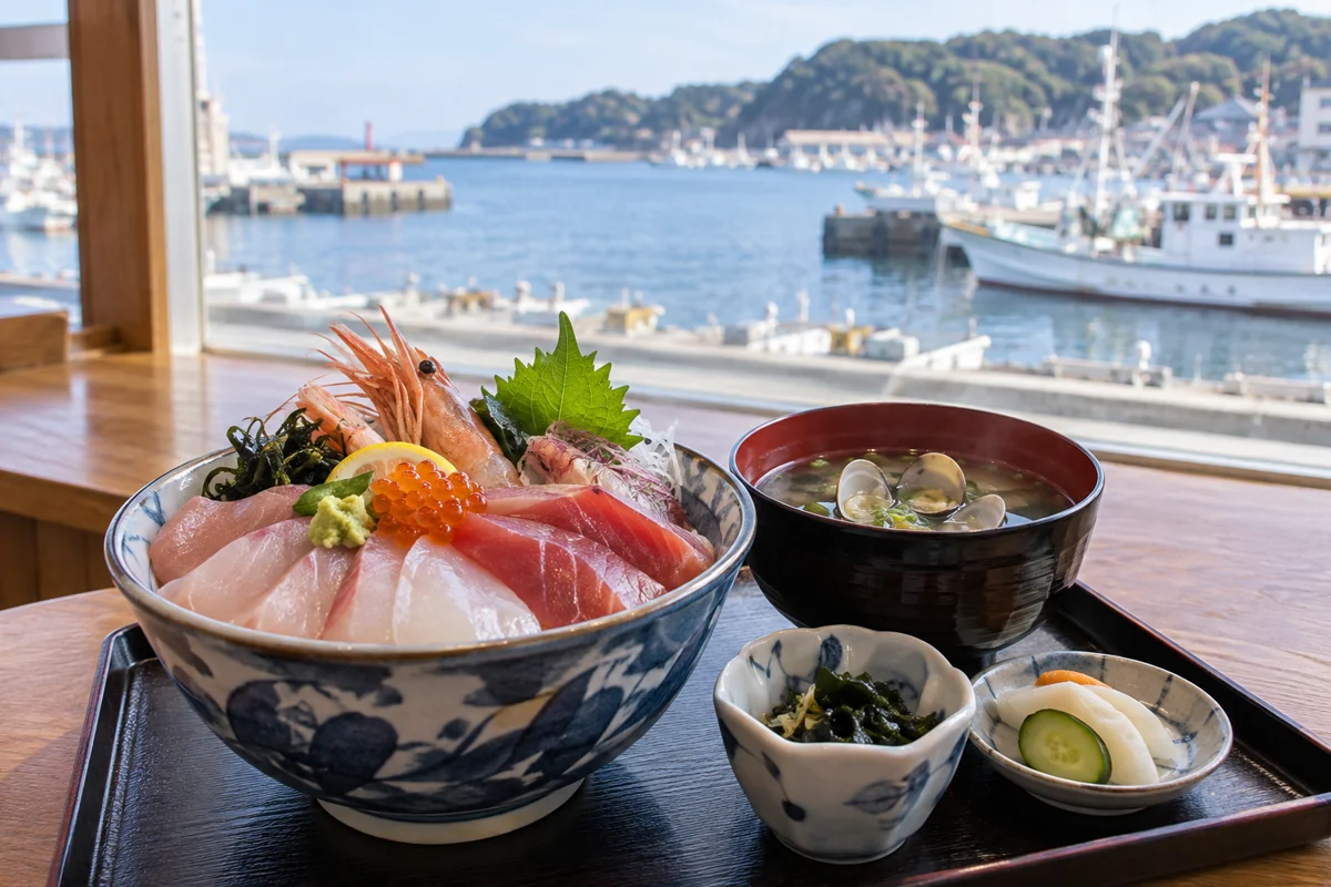 AI-generated illustration inspired by Hamada Fish Market