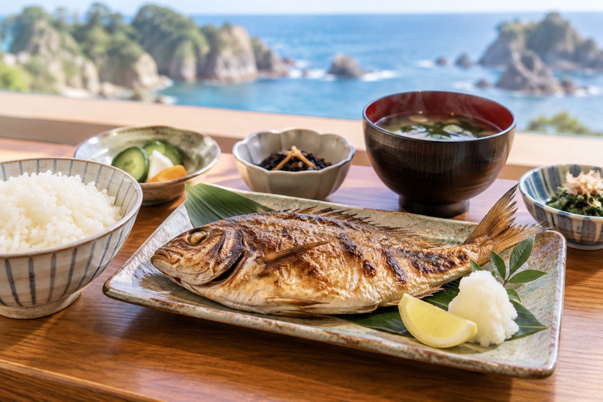 お食事処 あじろやをテーマにしたAI生成イメージ