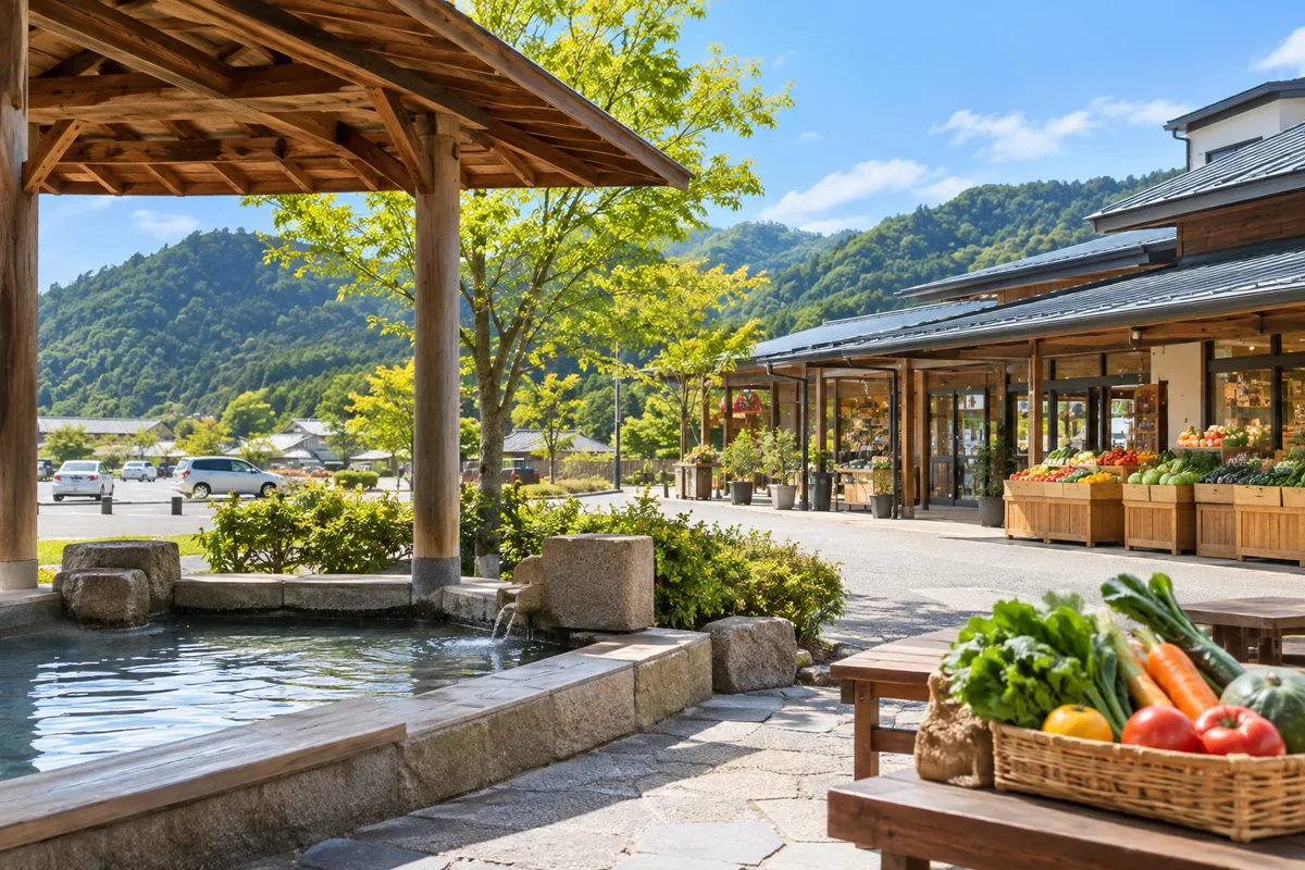 道の駅 湯の川をテーマにしたAI生成イメージ