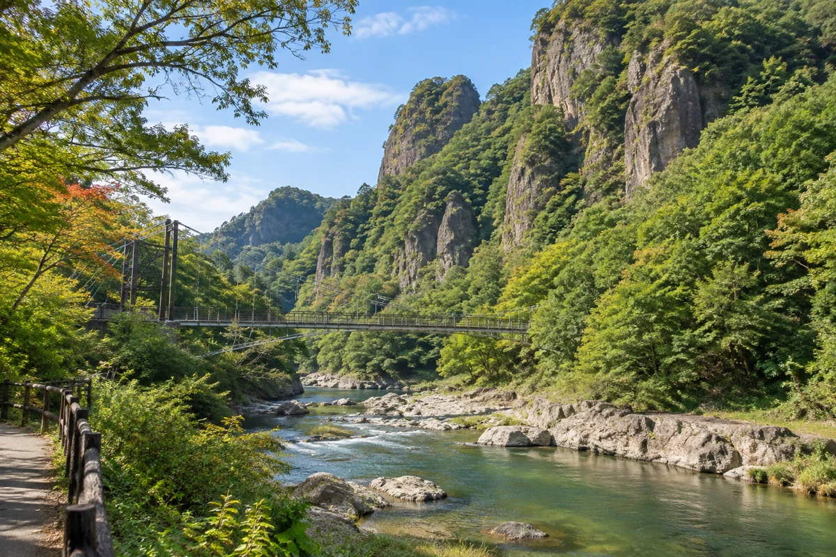 立久恵峡をテーマにしたAI生成イメージ