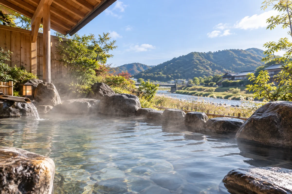 湯の川温泉をテーマにしたAI生成イメージ