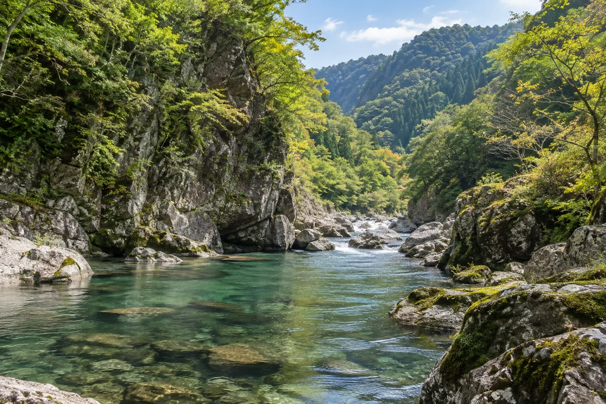 匹見峡をテーマにしたAI生成イメージ