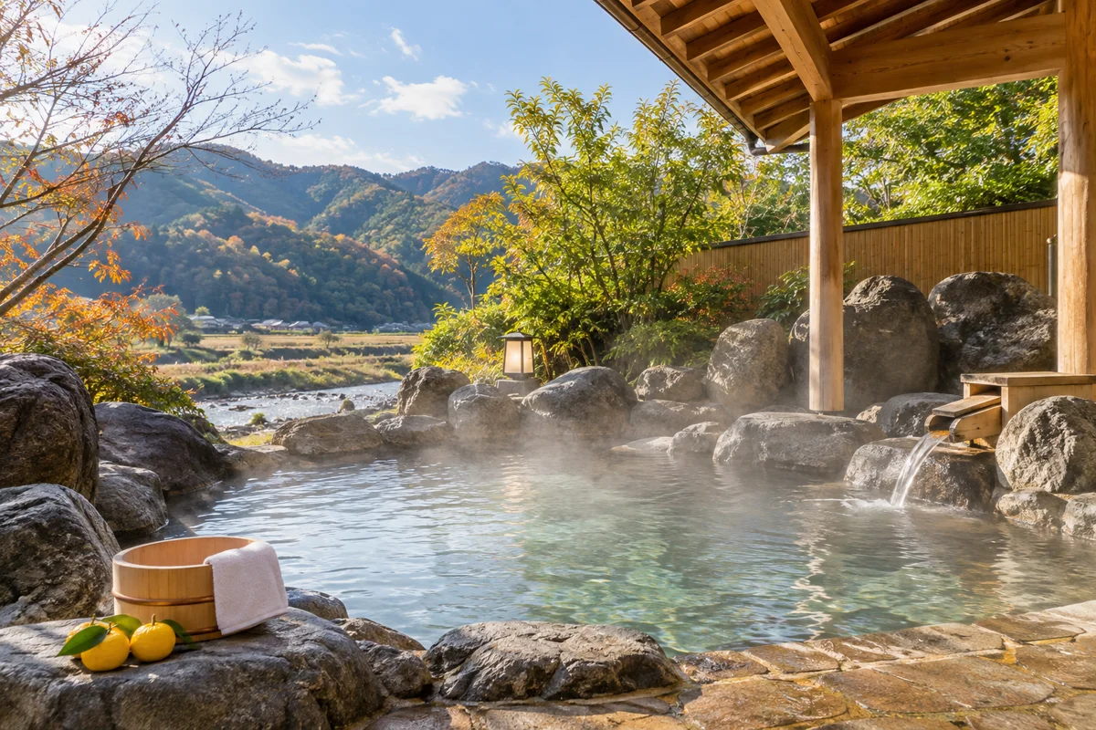 美都温泉 湯元館をテーマにしたAI生成イメージ