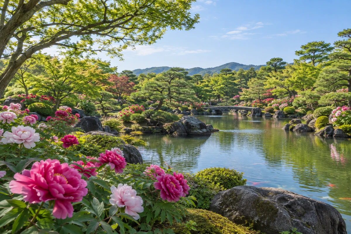 日本庭園 由志園をテーマにしたAI生成イメージ