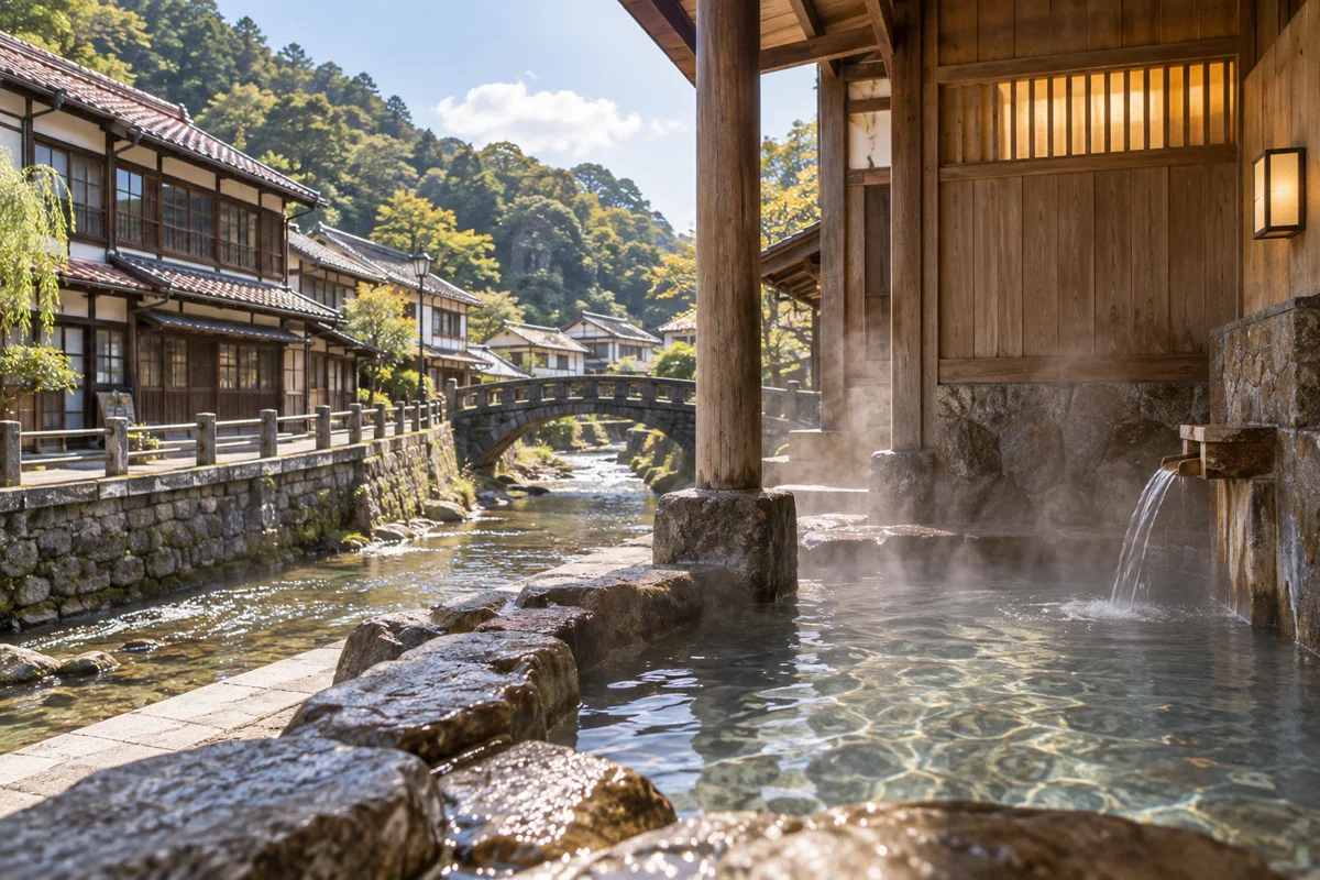 温泉津温泉をテーマにしたAI生成イメージ