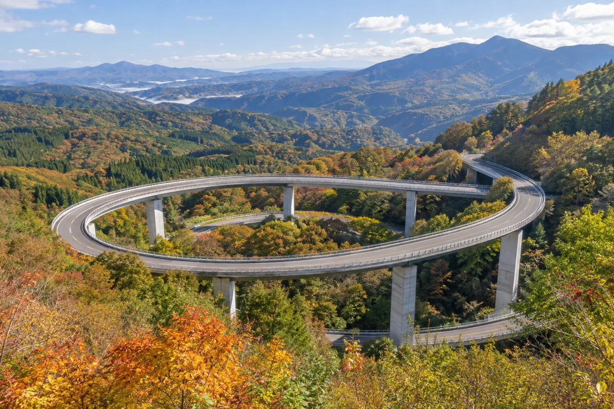 奥出雲おろちループをテーマにしたAI生成イメージ