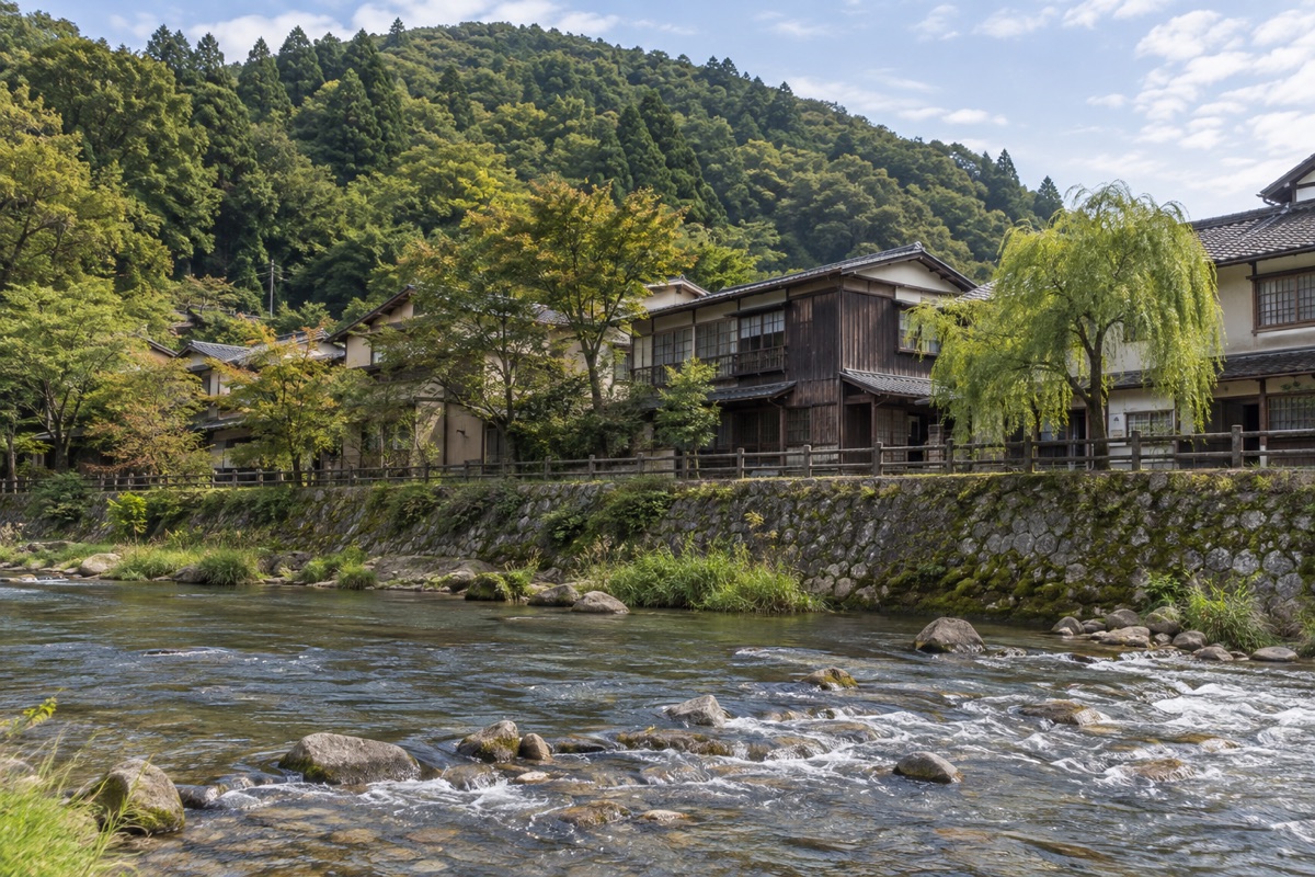 岩井温泉をテーマにしたAI生成イメージ