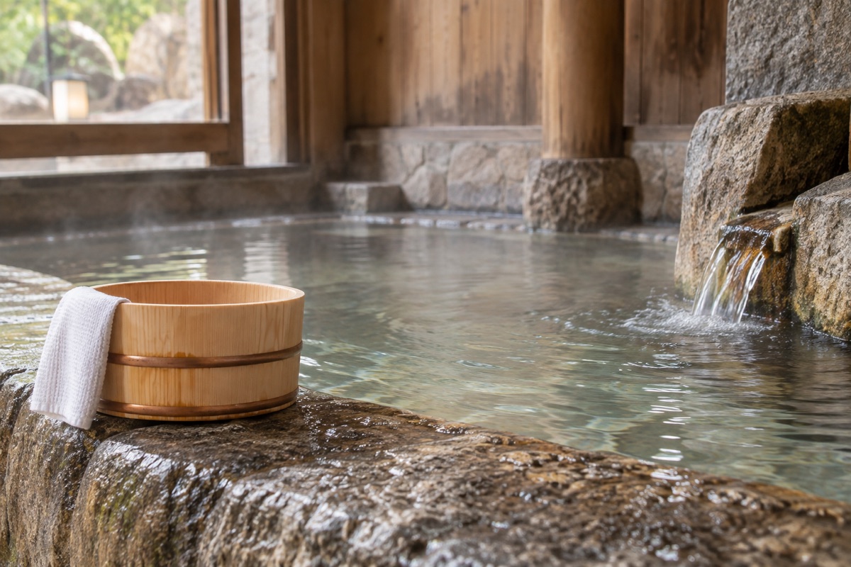 せきがね湯命館をテーマにしたAI生成イメージ