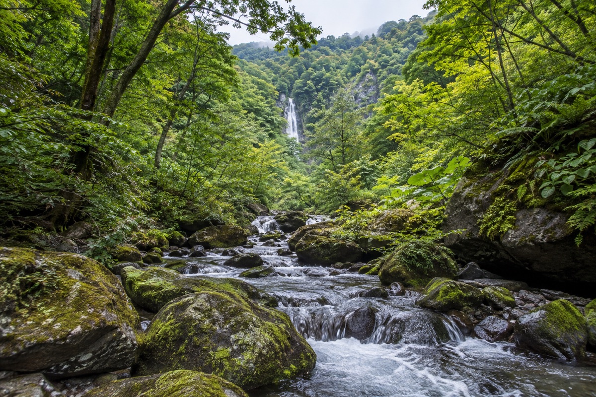 一向平・大山滝をテーマにしたAI生成イメージ