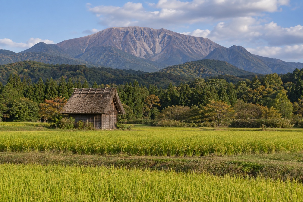 奥大山・御机をテーマにしたAI生成イメージ