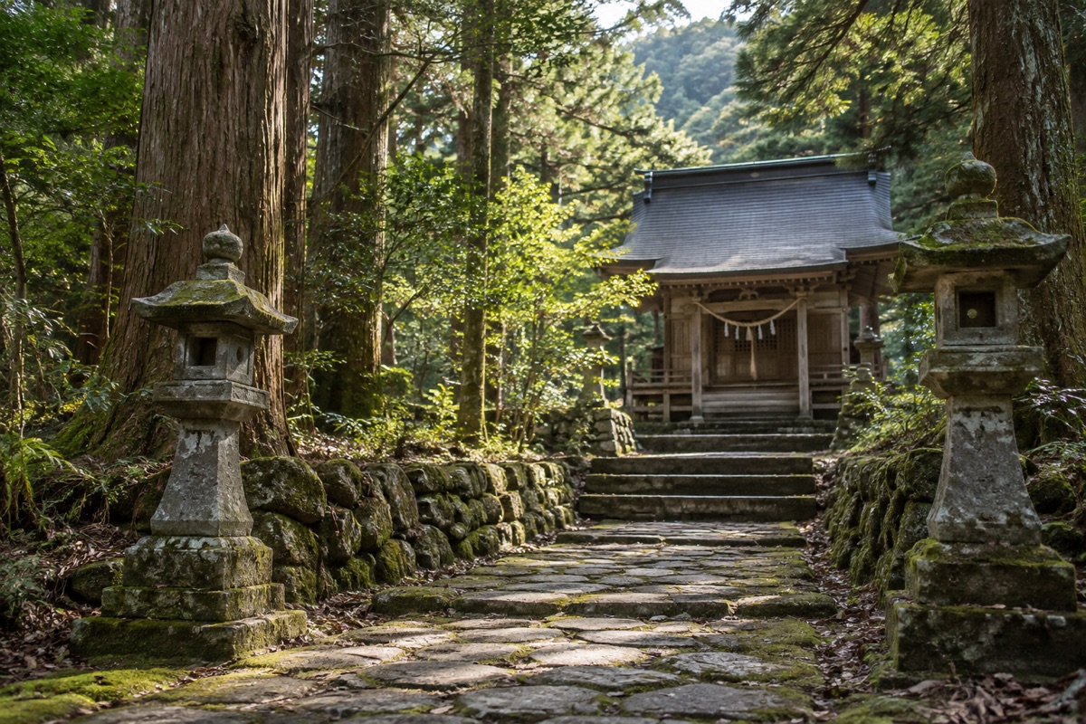 樂樂福神社（日南町）をテーマにしたAI生成イメージ