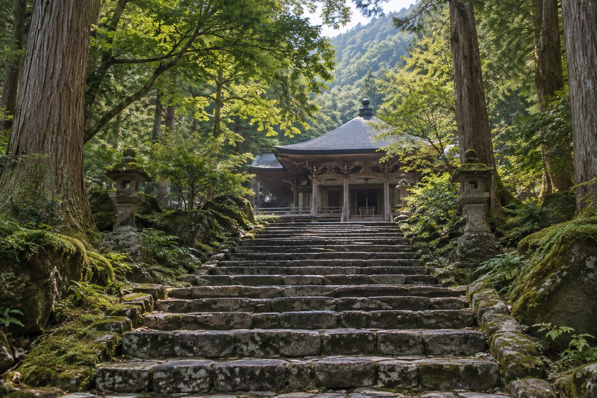 大山寺本堂をテーマにしたAI生成イメージ