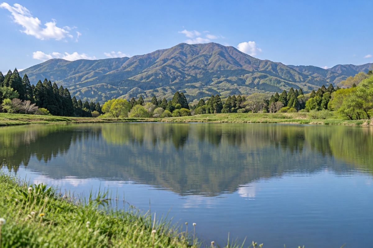 大山池をテーマにしたAI生成イメージ