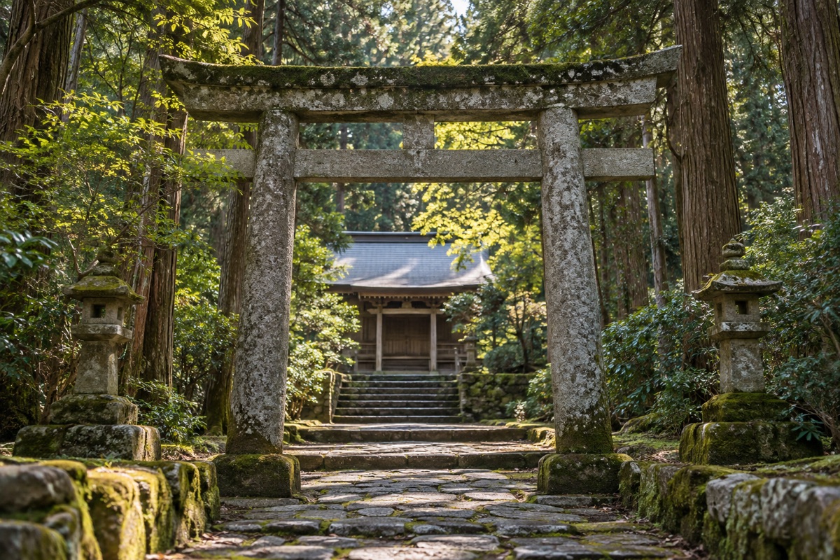 倭文神社（伯耆一ノ宮）をテーマにしたAI生成イメージ
