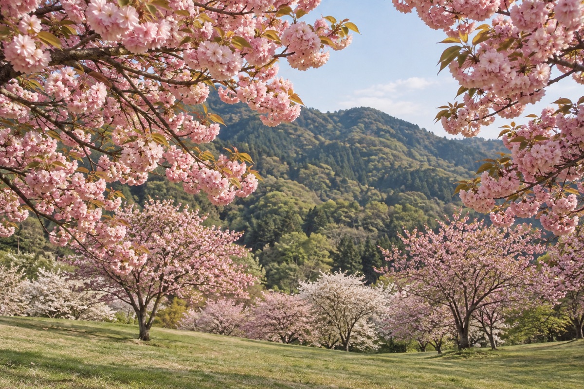 船上山万本桜公園をテーマにしたAI生成イメージ