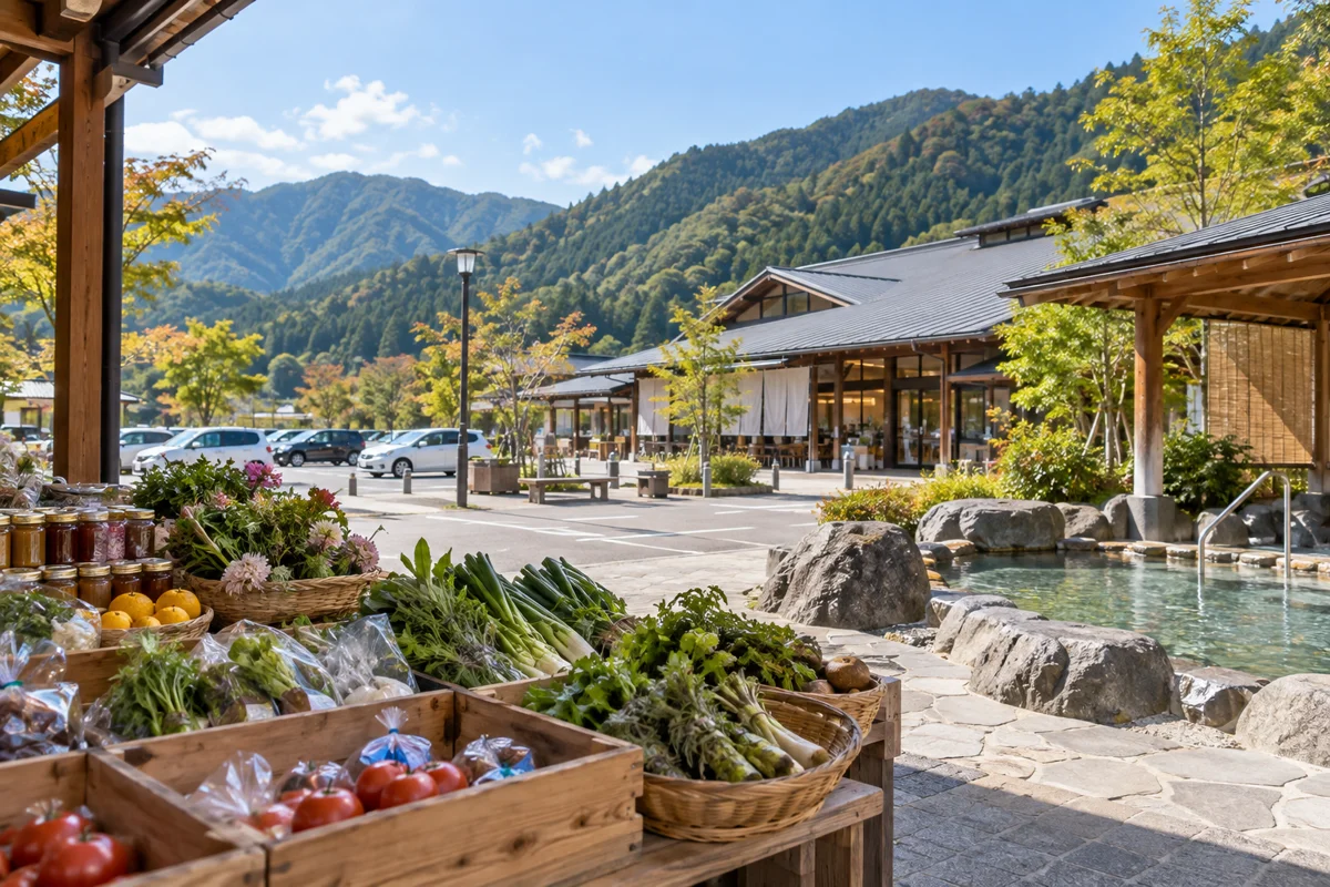 道の駅 津和野温泉なごみの里をテーマにしたAI生成イメージ