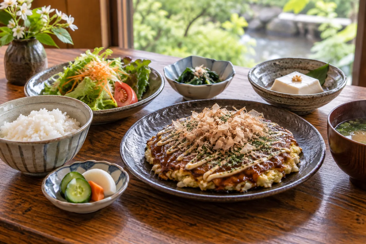 お食事処 お好み焼き なにわをテーマにしたAI生成イメージ