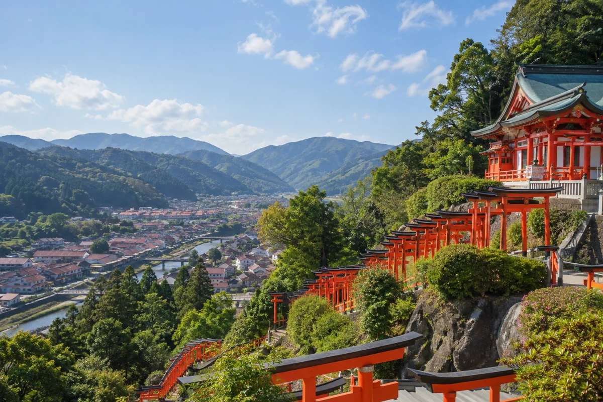太皷谷稲成神社をテーマにしたAI生成イメージ