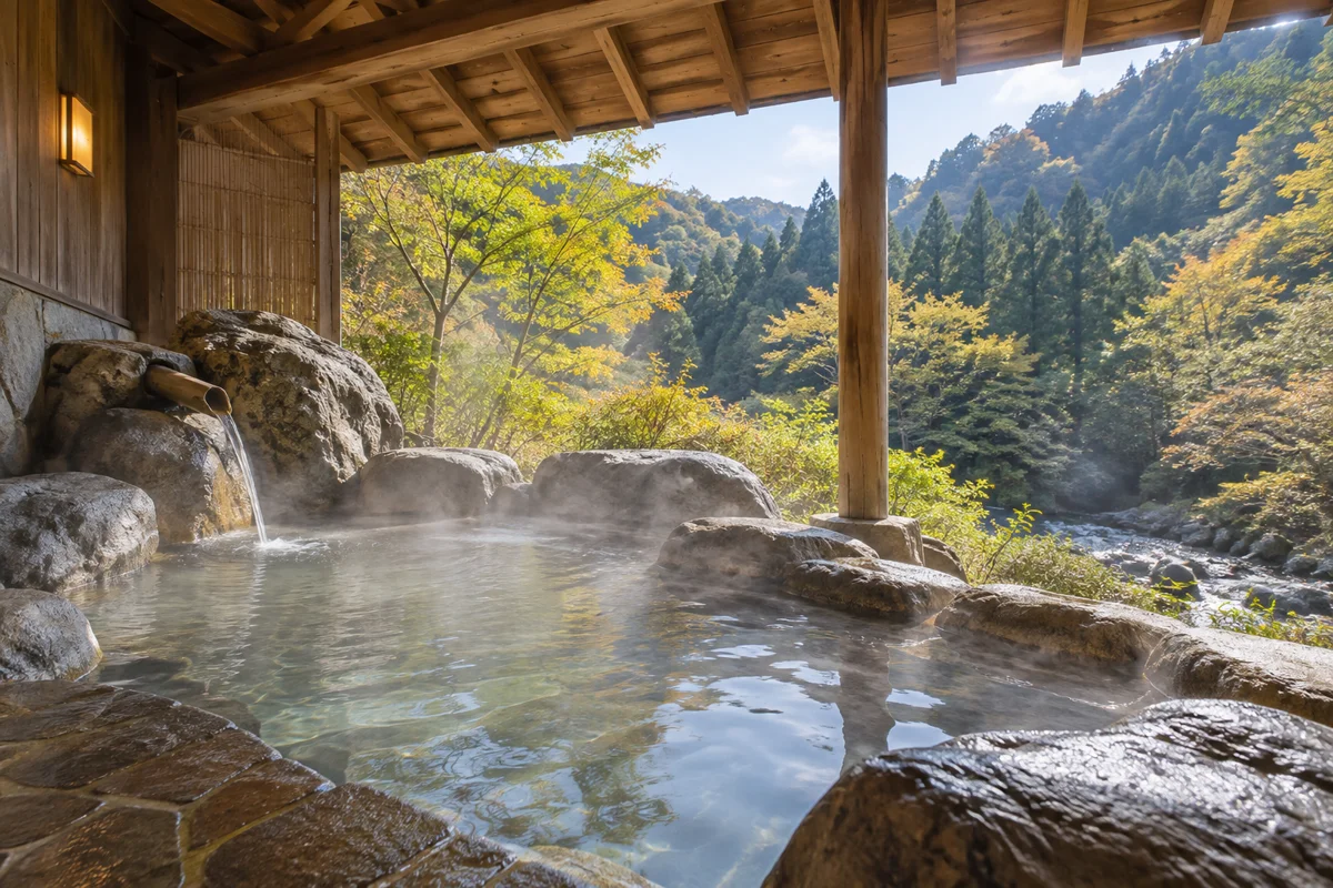 AI-generated illustration inspired by Mitoya Fukatani Onsen Fukataniso