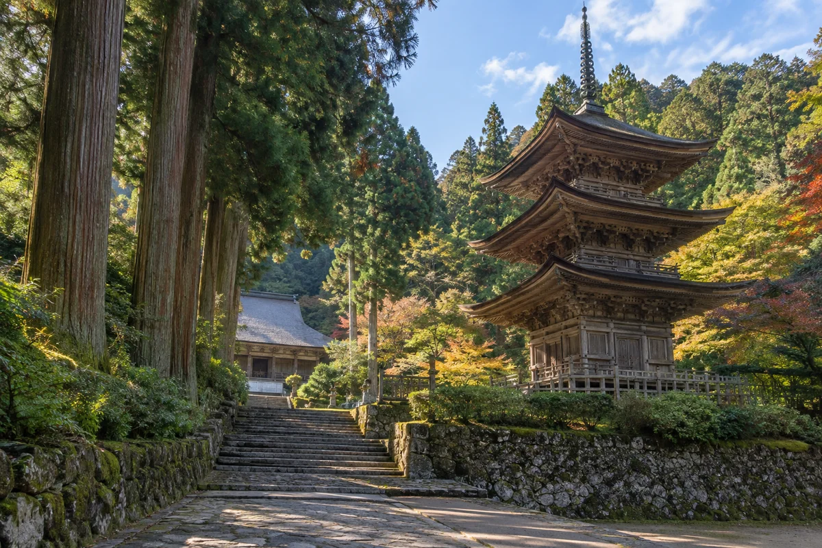 AI-generated illustration inspired by Anrai Kiyomizu-dera Temple
