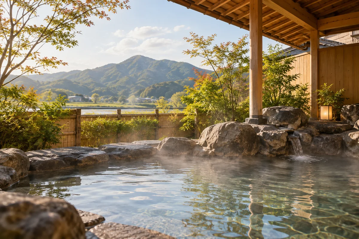 鷺の湯温泉をテーマにしたAI生成イメージ